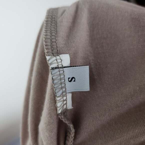 Intimissimi Off Shoulder Mini Dress Taupe Sheer Short Sleeve Tunic Size Small - Picture 6 of 6